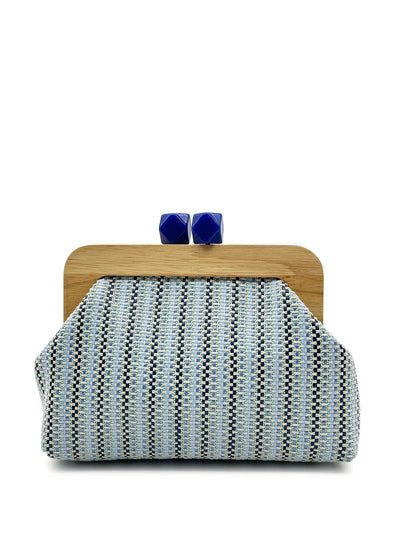 Colorful Striped PP Straw Clucth Bag for Women Wooden Clip Shell Shoulder Crossbody Bags Casual Weave Summer Beach Bag 2026