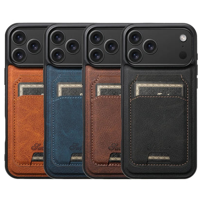 2 in 1 Leather Case For iPhone 17 Promax Air 16 Pro max 15 Plus 14 Pro 13 12 Wireless Charging Kickstand Card Slots Phone Cover