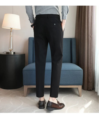 2023 Autumn Winter Thickened Starry Sky Woolen Suit Pant High Quality Men Business Slim Dress Pants Men  Social Casual Pants