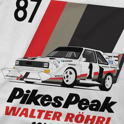 Gran Turismo Racing Game TShirt for Men Walter Rohrl Pikes Peak 87 Humor Summer Tee T Shirt High Quality New Design Loose