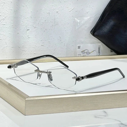 INS Maske P60 Luxury Rimless Sunglasses Men Hexagonal Acetate Handmande in Germany Designer Alloy Top Quality Trendy UV400 Women