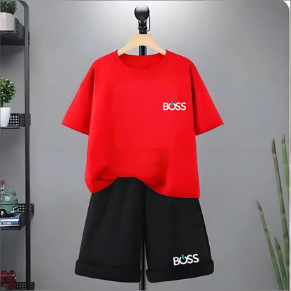 Kids Tshirt Summer 3-12 Years Letter Fashion T-shirt Boys Girls Toddler Short-sleeved+Shorts Casual Cool Sports Set clothing