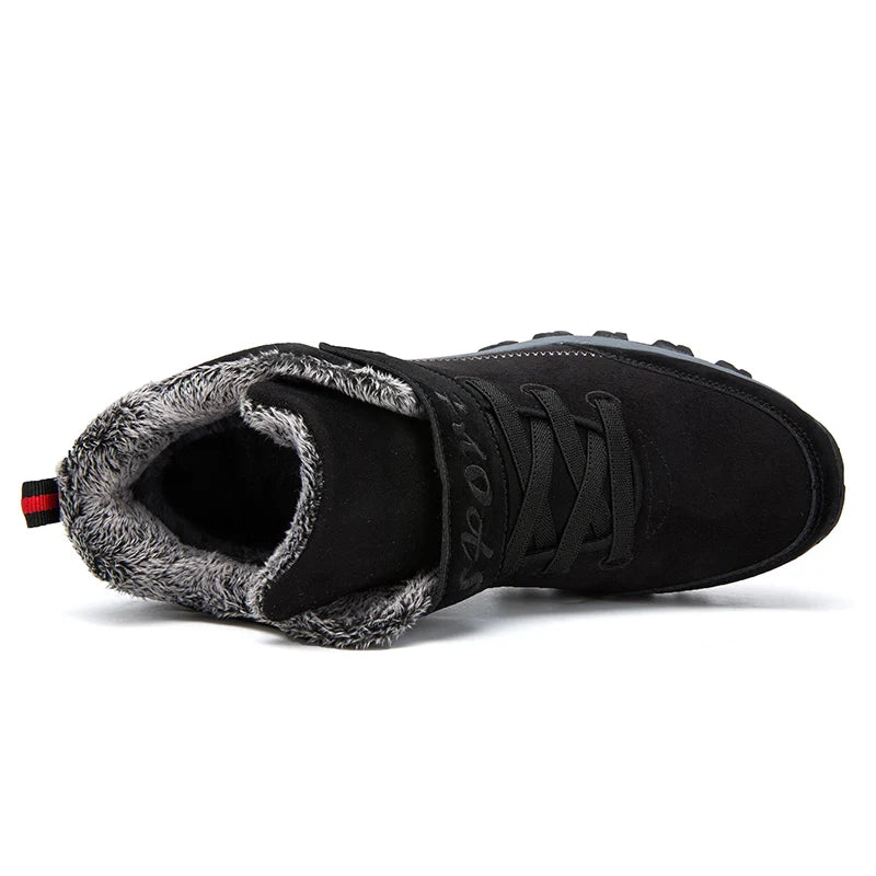 Waterproof Winter Men Boots Cow Suede Warm Snow Women Boots Men Work Casual Shoes High Top High-top Non-slip Ankle Boots