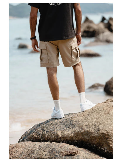 2024 Summer New  Oversize Lightweight 190g  Quick Dry Fabric Cargo Drawstring Shorts Men Cool Fishing Hiking Shorts