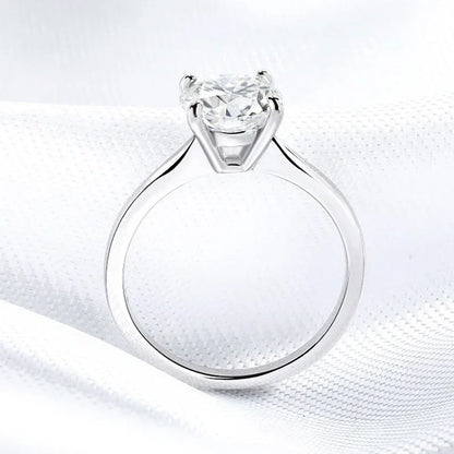 White Gold 2ct 100% Moissanite Engagement Ring for Women S925 Sterling Silver Lab Diamond Promise Wedding Band Jewelry