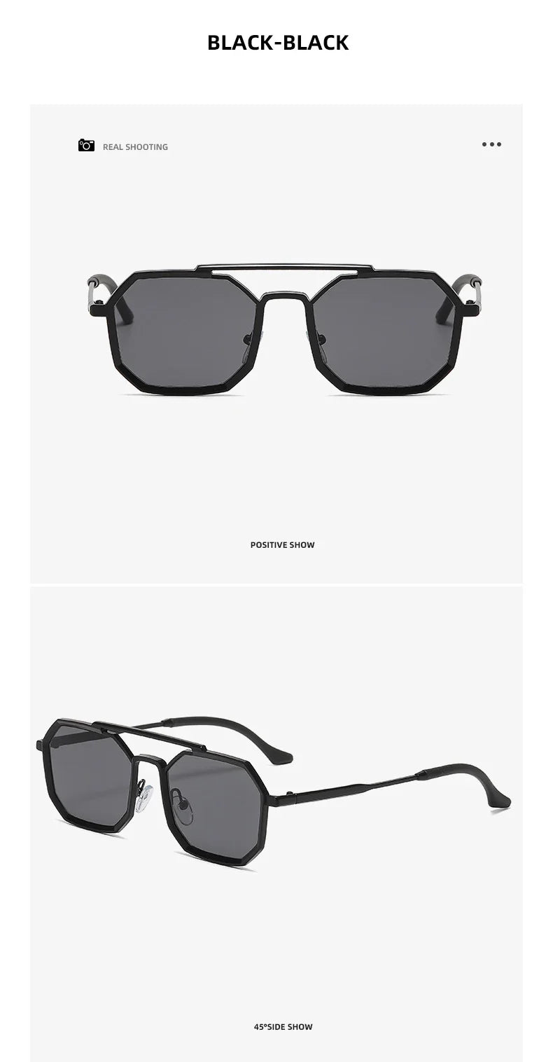 Metal Sunglasses For Men Vintage Square Sunglasses Women Trendy Luxe Fashion Sun Glasses Steampunk Shades Gafas De Sol Hombre