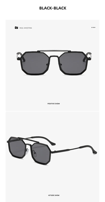 Metal Sunglasses For Men Vintage Square Sunglasses Women Trendy Luxe Fashion Sun Glasses Steampunk Shades Gafas De Sol Hombre