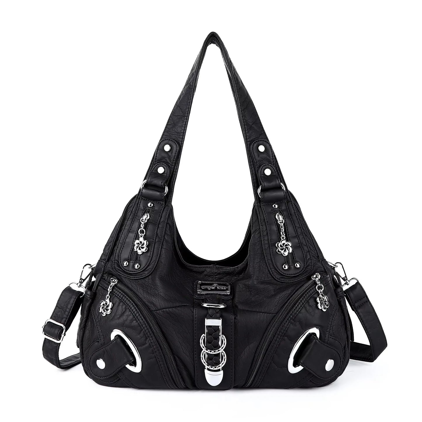 Women Handbags Fashion Shoulder Bag Large Black Tote Top-handle Shopping Pack Multiple Pockets Satchel Lady  Purse