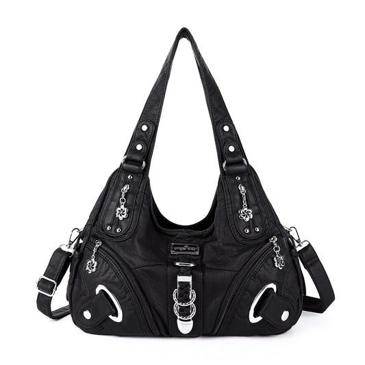 Women Handbags Fashion Shoulder Bag Large Black Tote Top-handle Shopping Pack Multiple Pockets Satchel Lady  Purse