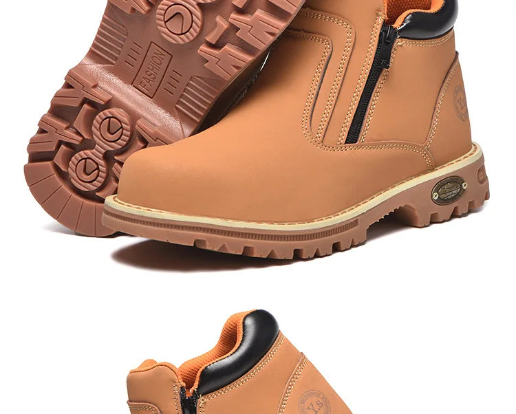 work shoes for men waterproof safety shoes man anti spark leather boots man anti puncture anti slip welder shoe black work shoes