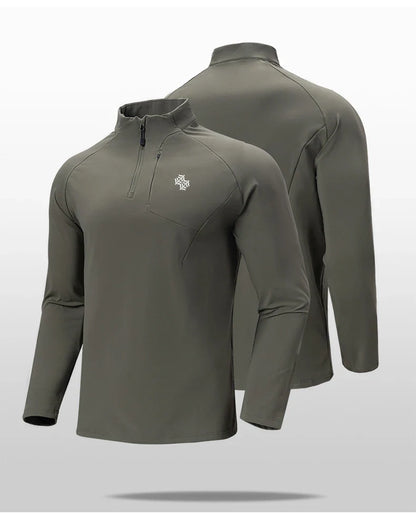 Autumn/Winter New Men's Outdoor Sports With a Base Shirt Running Skiing Mountaineering Fitness Sports Long Sleeve T-Shirt