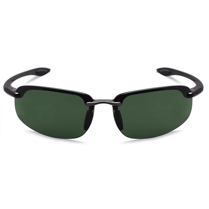 Rimless Polarized Sports Sunglasses Men&Women Tr90 Frame for Running Fishing Baseball Driving （8001）