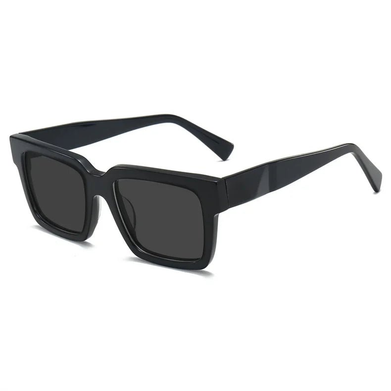 High Quality Thick Framed Acetate Fiber Myopia Sunglasses for Men and Women Luxury Square Design Driving and Fishing Sun Glasses