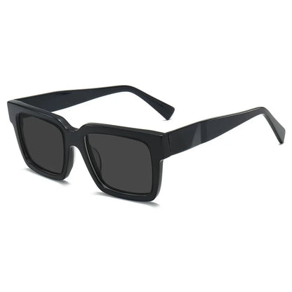 High Quality Thick Framed Acetate Fiber Myopia Sunglasses for Men and Women Luxury Square Design Driving and Fishing Sun Glasses