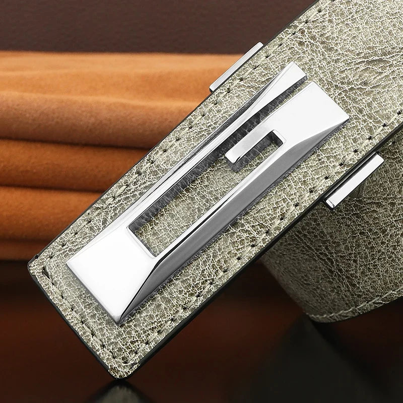 G letter belts men slide buckle designer luxury famous brand cowhide High Quality young boys fancy jeans Waistband green
