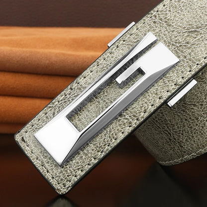 G letter belts men slide buckle designer luxury famous brand cowhide High Quality young boys fancy jeans Waistband green