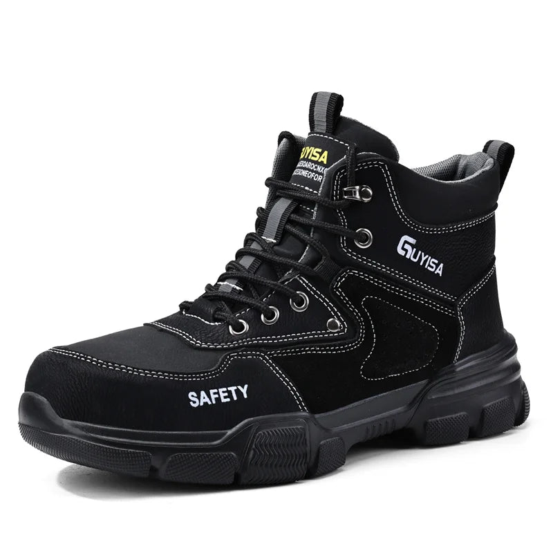 New Fashion 2026 High Top Safety Work Shoes Men Sneakers Steel Toe Cap Anti-puncture Indestructible Construction Site Boots