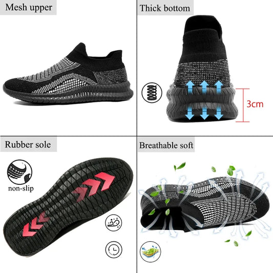 Lightweight Men's Walking Shoes Outdoor Soft Male Casual Shoes Flexible Breathable Men Loafers Slip-on Footwear Sneakers 39-48