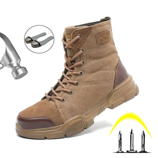 Customizable Steel Toe Boots for Men Work Boots Indestructible Work Shoes Desert Safety Boots Safety Shoes