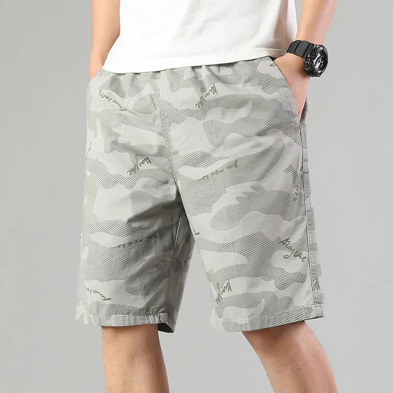 Men's Elastic Waist Sweat Shorts Relaxed Fit Mens Cargo Shorts Casual Gym Shorts Drawstring Cotton Shorts