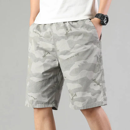 Men's Elastic Waist Sweat Shorts Relaxed Fit Mens Cargo Shorts Casual Gym Shorts Drawstring Cotton Shorts