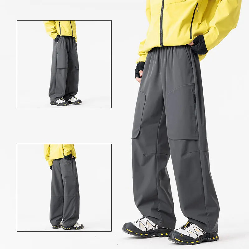 Male Hiking Pants Outdoor Waterproof Windproof Mountaineering Sports Pant Spring Autumn Zippered Pocket Fishing Camping Trousers