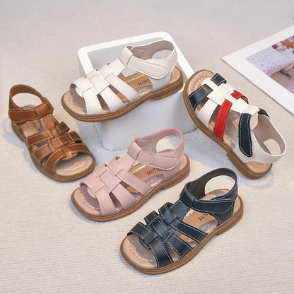 Kids Summer Sandals for Boys Girls Unisex Fashion Open Toes All Match Size 21-30 Children Beach Shoes Anti-skid Breathable Soft
