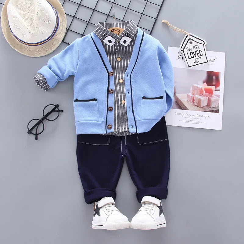 New Spring Autumn Baby Boys Clothes Children Girls Sport Jacket T-Shirt Pants 3Pcs/Sets Toddler Fashion Costume Kids Tracksuits
