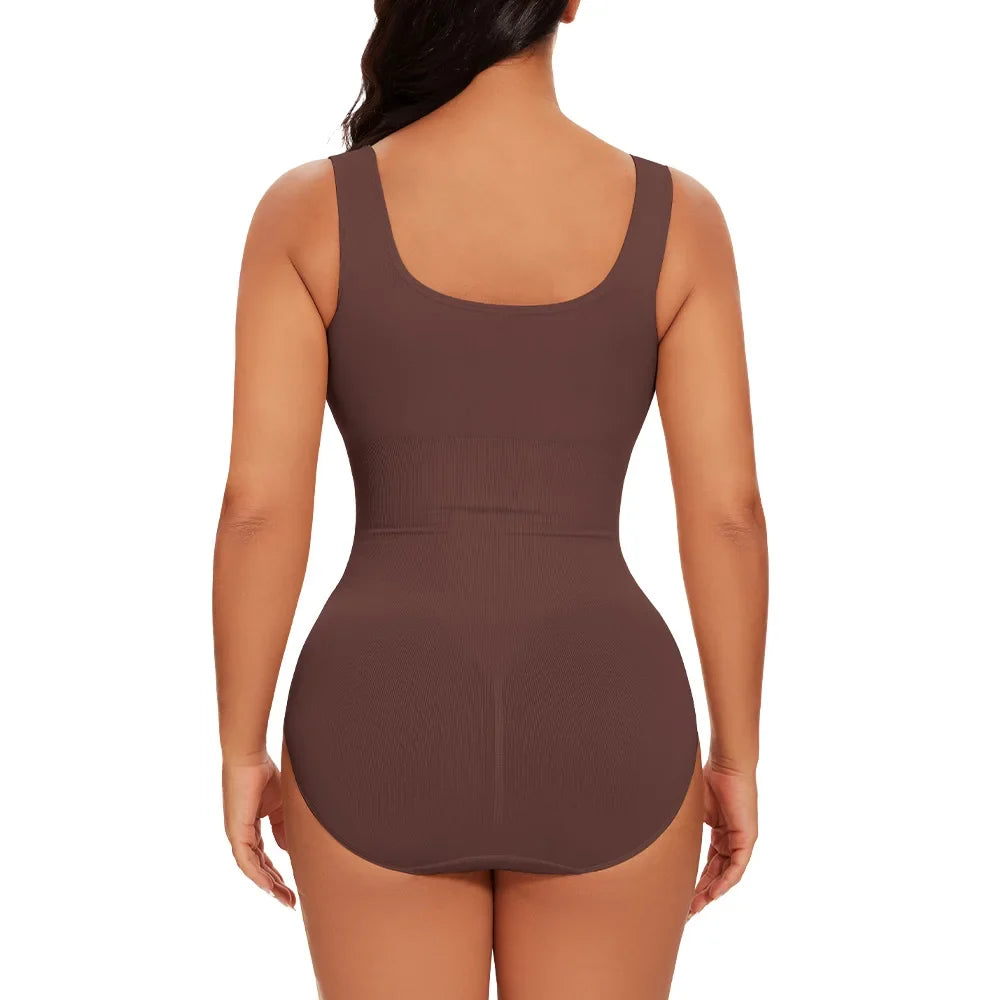 Women's Wide Strap Tummy Control Shapewear Bodysuit Comfortable Non-Slip Fitness Wear for Abdomen Toning Stylish Daily Wear Outf