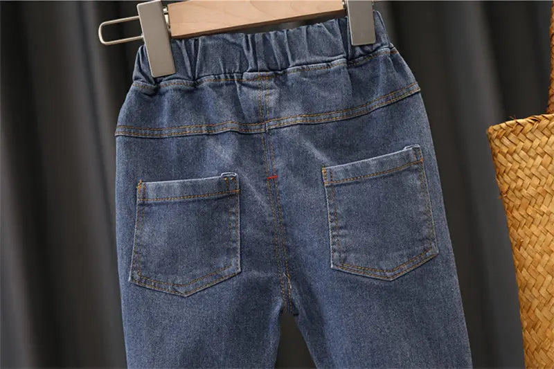 New Spring Autumn Kids Boys Clothes Strips Hoodies Jeans 2Pcs/Set Outfit Infant Kids Sport Casual Clothing Tracksuits 0-5 Years
