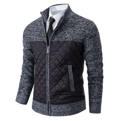 Autumn Winter Sweater Men's Loose Cardigan New Cold High Neck Jumpers Patchworked Windbreaker Casual Jackets
