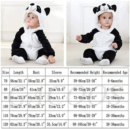 Winter Baby Rompers Baby Pijamas Panda Tiger Leopard Monkey Fox Animal Cartoon Hooded Jumpsuits Cosplay Costume Boys Girl Pajama