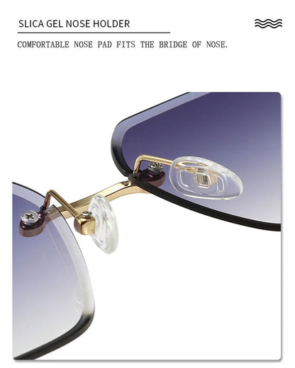 2025 Rimless Sunglasses Women Trendy Vintage Square Fashion Glasses Sunscreen Lentes De Sol Mujer Lunette Soleil Femme Zonnebril