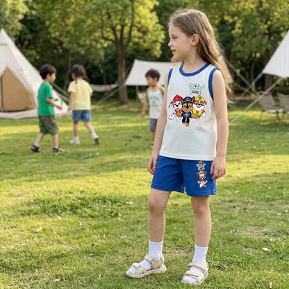 Summer Kids Clothes Sets Boys Sport Vest Shorts Two Piece Suit Girls Fashion Outfits Children's Breathable Sleeveless Tops Set