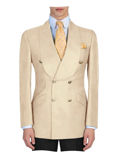 Mens Mint Green Double Breasted Blazer Slim Fit Shawl Collar Formal Sport Coat with Gold Buttons for Groom Prom Business Casual