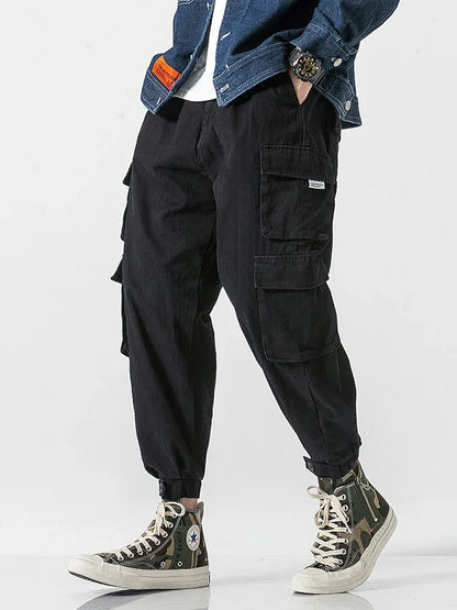 Korean Streetwear Cargo Jogger Pants Men Joggeing Loose Casual Sport Ankle-Lenght Trousers Fashion Sweatpants Male