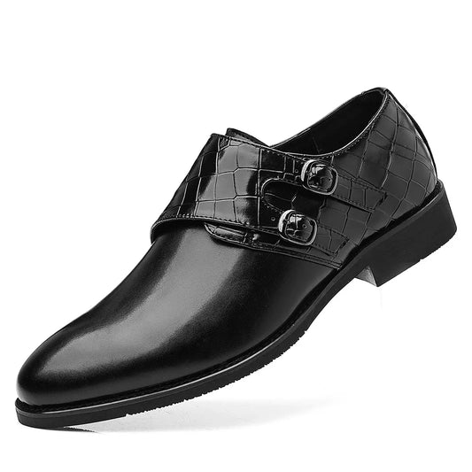 Big Size Solid Color Wedding Shoes for Men Solid Color Buckle Designer Leather Shoes Man Spring Autumn Fashion Dress Shoes Man
