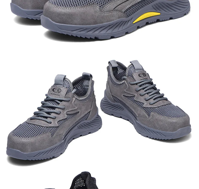 summer mesh safety shoes breathable work shoes industrial construction indestructible shoes for men steel toe safety work boots