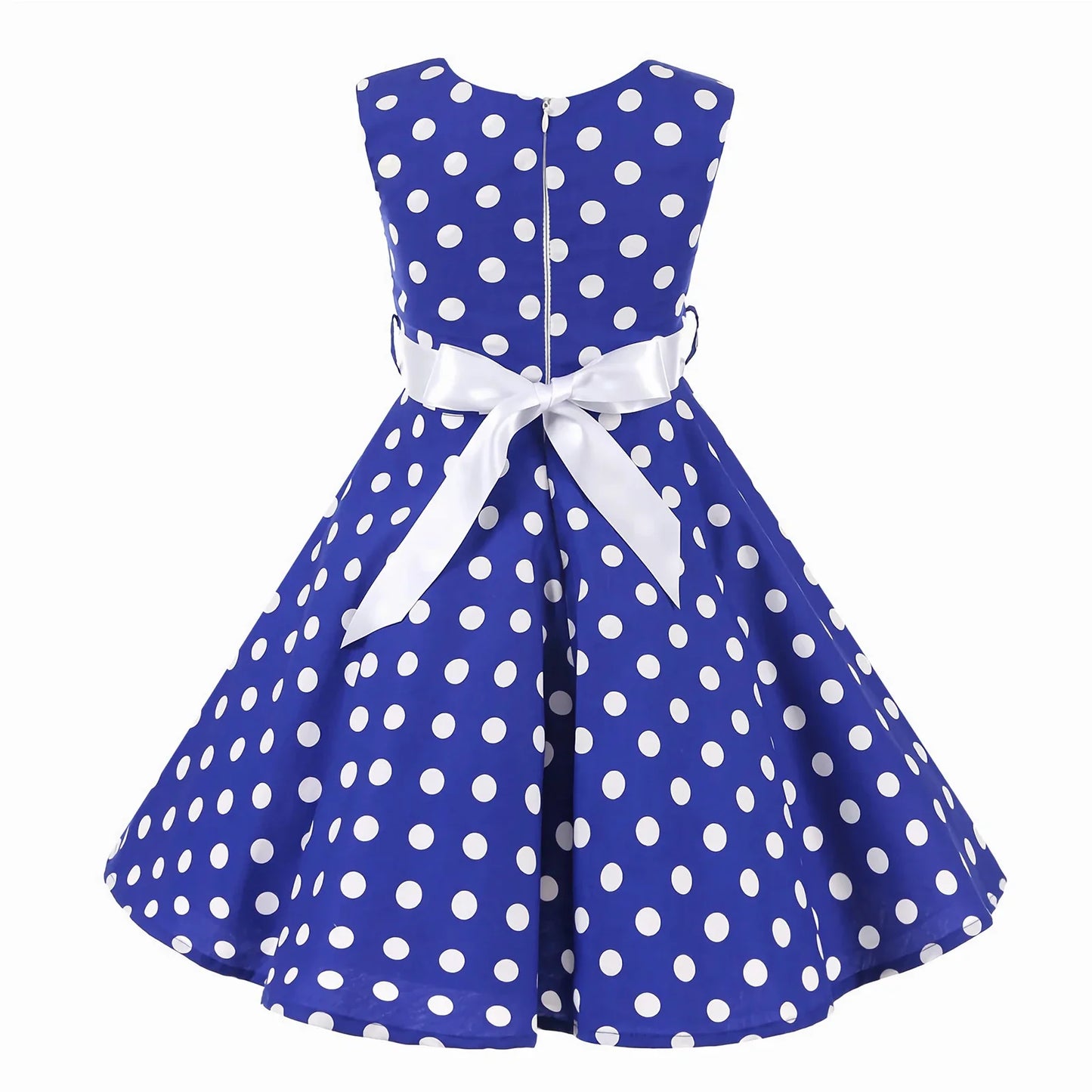 Girl's Retro Dress,Summer Princess Sleeveless Polka Dots Cotton Lightthin Romantic Floral 50s Vintage Dress Party Wedding Daliy