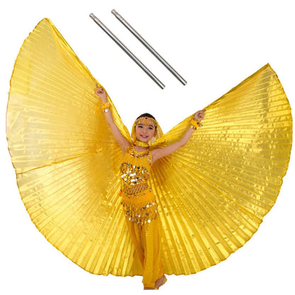 Wings Costumes Kids Belly Dance Dress for Girls Gift Bellydancing Clothes Bollywood Dancewear Children Cosplay Wings with Sticks