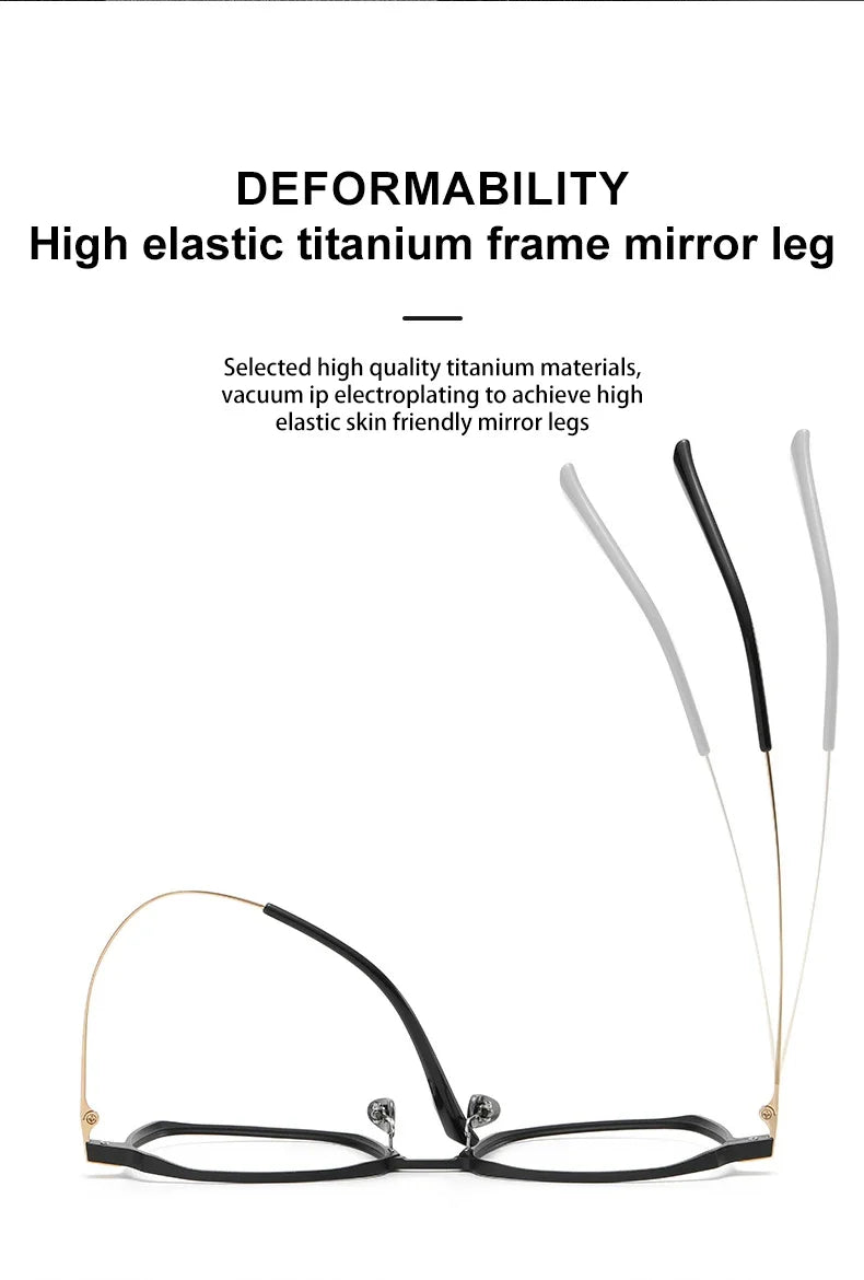 Aluminum Titanium Legs Men's Business Classic Anti-Blue Light Computer Glasses Reading Glasses Customizable Lenses 20229