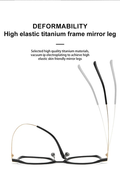 Aluminum Titanium Legs Men's Business Classic Anti-Blue Light Computer Glasses Reading Glasses Customizable Lenses 20229