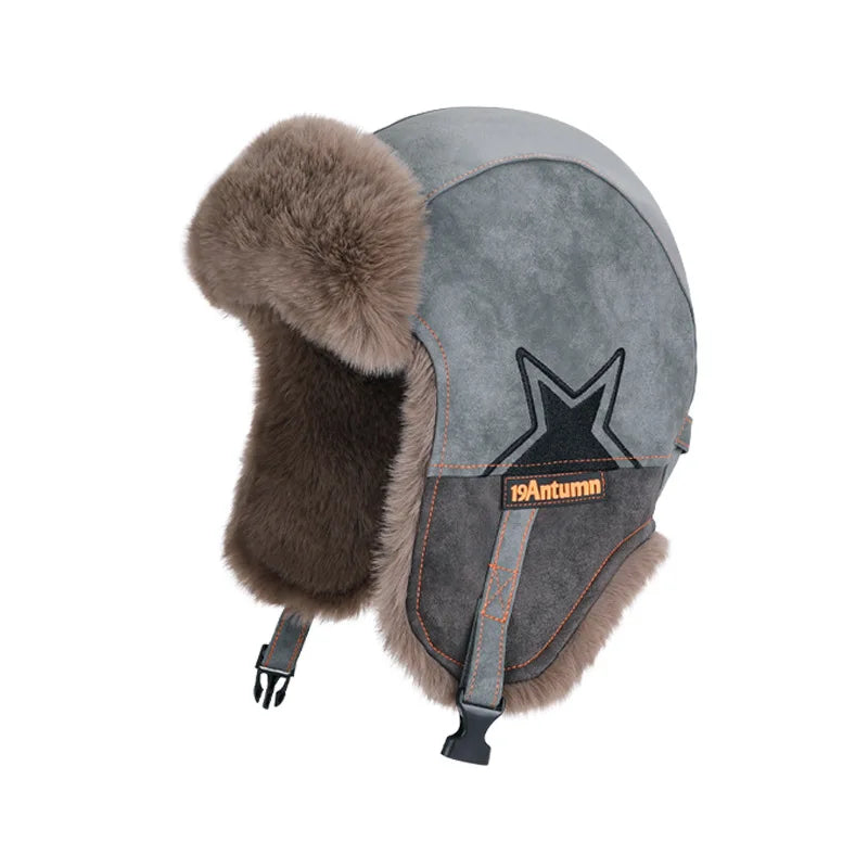 1pc Winter Warm Trapper Pilot Caps for Men,Hunting Warm Ear Flap Russian Winter Ski Cold Weather Bomber Hats