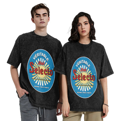 Novelty Selecto Algeria T-Shirt Men Round Neck Pure Cotton Washed T Shirt  Short Sleeve Tee Shirt Party Clothes