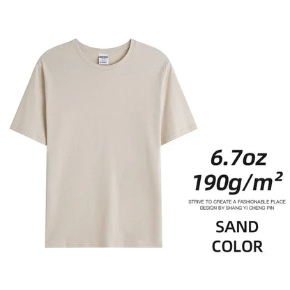 6.7oz 190grams Combed Cotton Tees Tshirts Mens Solid Tops Woman Male Custom Team Uniform Class Clothes Summer Customization