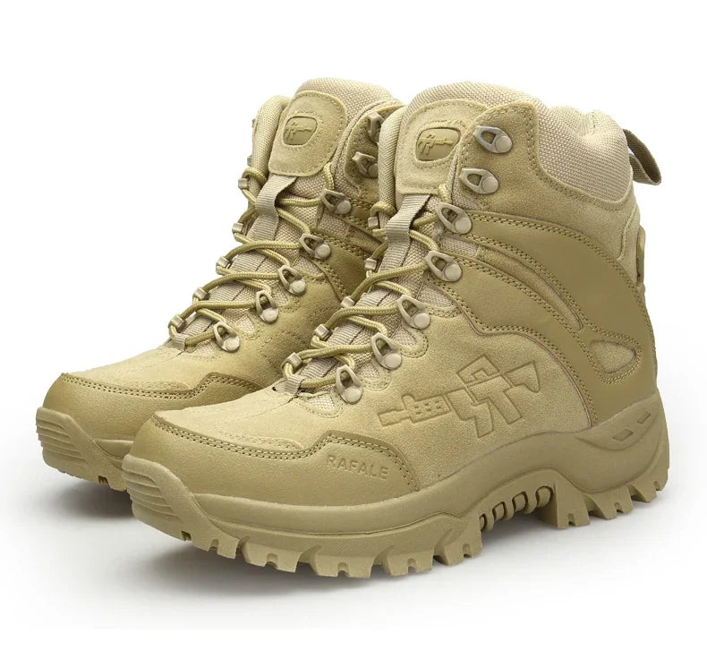 New Men Tactical Boots Army Breathable Desert High Quality Unisex Waterproof Male Hunting Boots Ankle Work Climbing Hiking Shoes