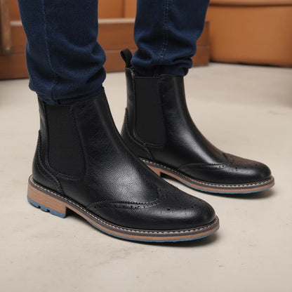 Size 7-13 Brogue Chelsea Men Boots Classical American Style Leather Boots