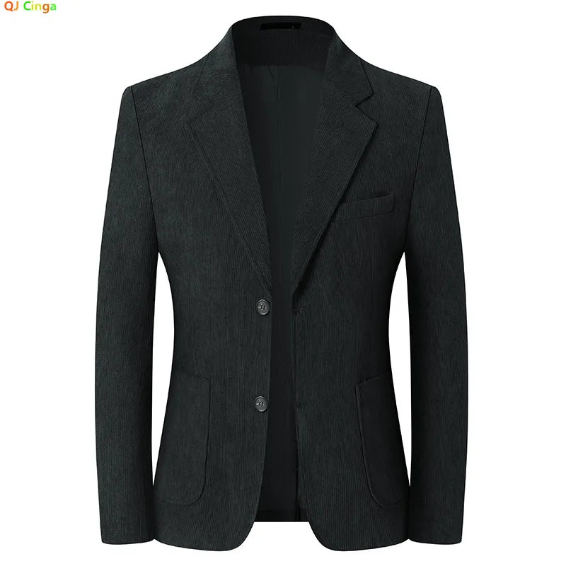 2026 Spring/Fall Men's Blue Suit Jacket, Black Long-Sleeve V-Neck Single-Breasted Formal Coats, Asian Fit Slim Cut.