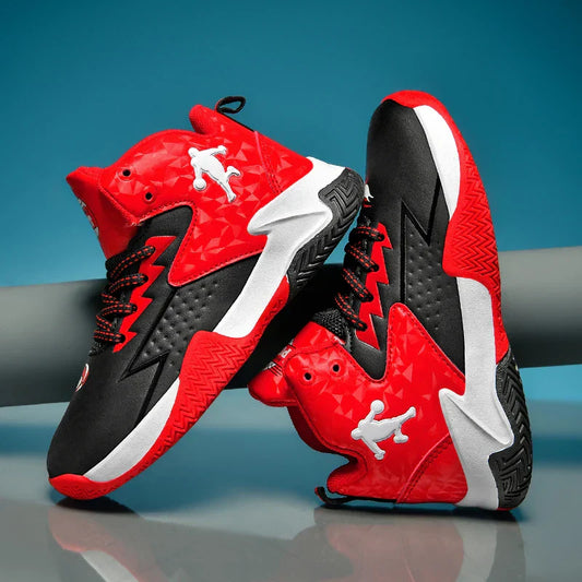 Children Basketball Shoes for Boys Girls Kids Teenagers Breathable Non-slip Lace Up Indoor Outdoor Training Sneakers Tennis Shoe