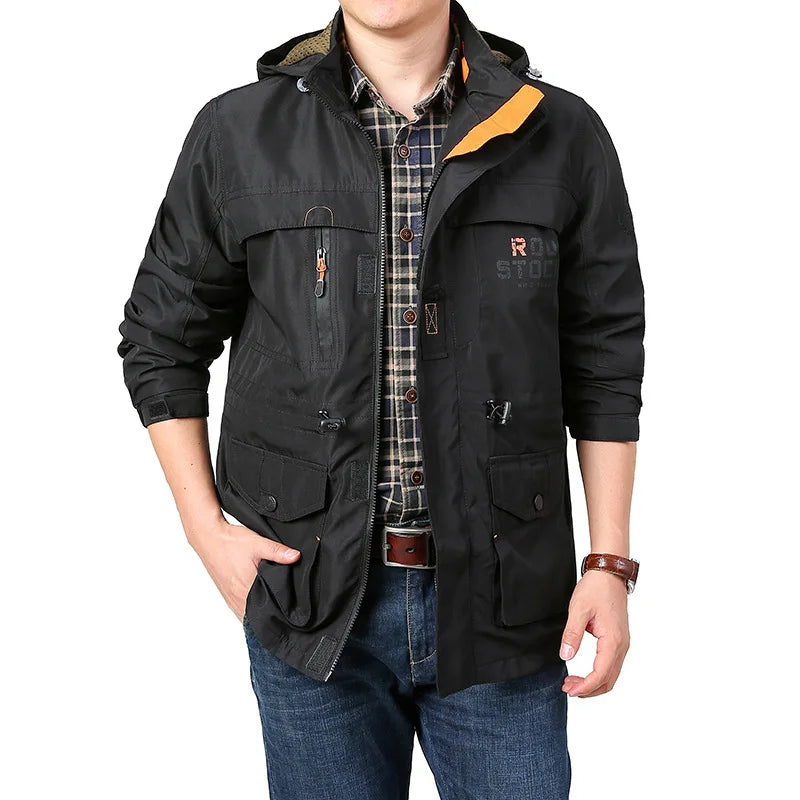 2024 Business Casual Jackets Man Sports Coat Spring Windproof Hooded Jackets Quick Drying Lightweight Outdoor Climbing Outwear